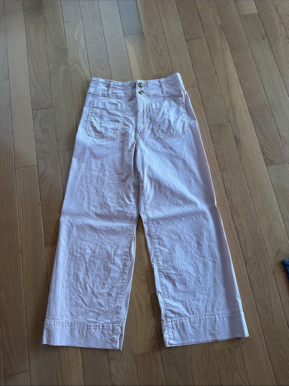 LC Lauren Conrad Wide-Leg High-Rise Jeans in Pale Pink